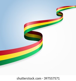 Bolivian flag wavy abstract background. Vector illustration.