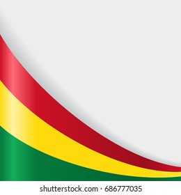 Bolivian flag wavy abstract background. Vector illustration.