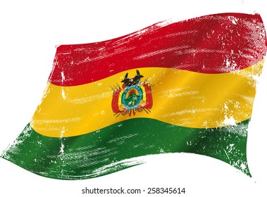 Bolivian grunge flag. A grunge flag of Bolivia in the wind flag for you