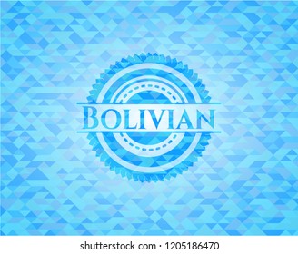 Bolivian light blue mosaic emblem