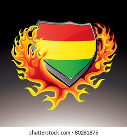 bolivian shield in flame