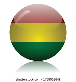 Bolivia's flag glass icon vector illustration