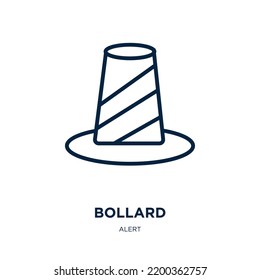 bollard icon from alert collection. Thin linear bollard, lighthouse, ship outline icon isolated on white background. Line vector bollard sign, symbol for web and mobile
