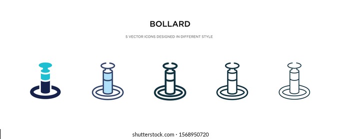 icono de bollard en una ilustración vectorial de estilo diferente. dos iconos vectoriales de color negro y negro diseñados en estilo relleno, contorno, línea y trazo pueden utilizarse para web, móvil, ui