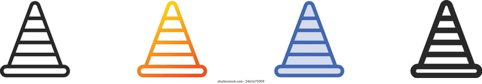 bollards icon.Thin Linear, Gradient, Blue Stroke and bold Style Design Isolated On White Background