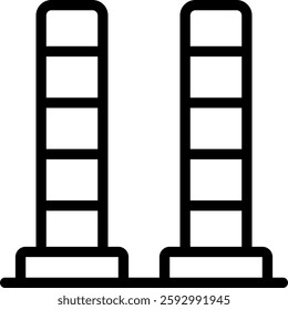 bollards line icon illustration vector