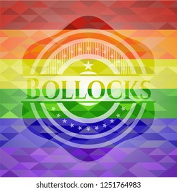 Bollocks lgbt colors emblem 