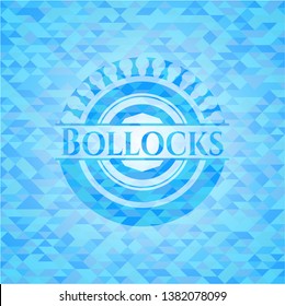 Bollocks light blue emblem with mosaic background