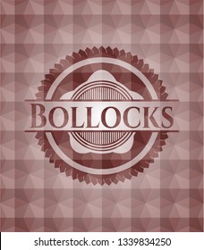 Bollocks red emblem with geometric pattern. Seamless.