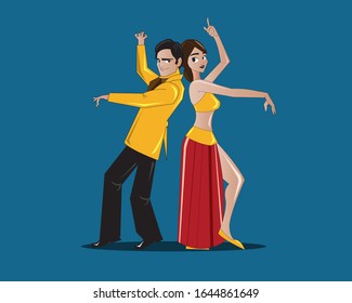 Actor de Bollywood en una pose de baile