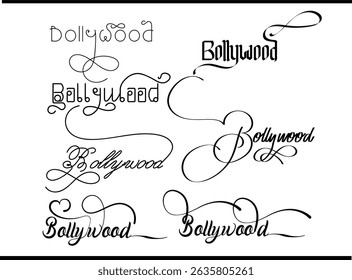 Bollywood Calligraphy Alphabet Logo Vector – Unique Typography Monogram and Emblem Design