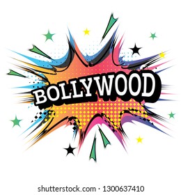 Bollywood Comic Text in Pop Art Style. Vector Illustration.