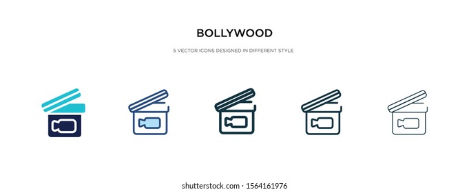 bollywood icon in different style vector illustration. two colored and black bollywood vector icons designed in filled, outline, line and stroke style can be used for web, mobile, ui