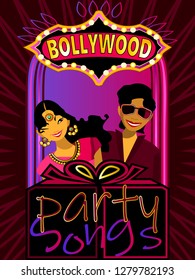 Bollywood, Is The Indian Hindi-language Film Industry, Based In The City Of Mumbai.Cinematography And Theater Poster.Bollywood Party Songs.Wedding Party.