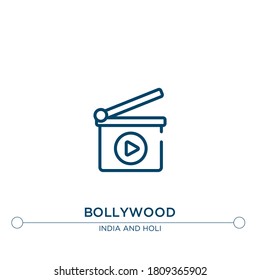 icono del vector de contorno de bollywood. ilustración de elemento simple. ícono de contorno de bollywood de concepto editable de india. se puede usar para web y móvil
