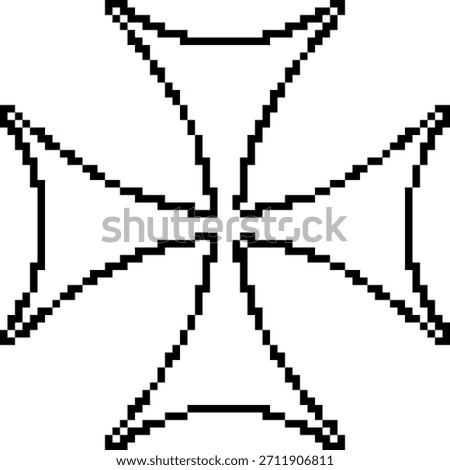 Bolnisi cross 8-bit pixel icon. Vector illustration.