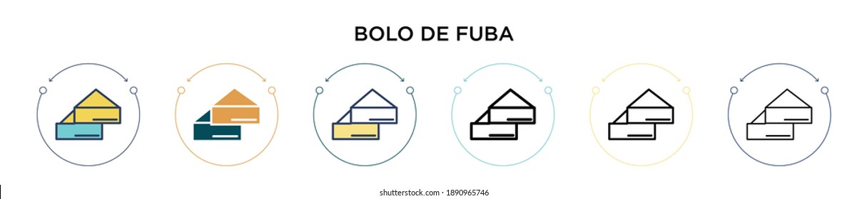 Bolo de fuba icon in filled, thin line, outline and stroke style. Vector illustration of two colored and black bolo de fuba vector icons designs can be used for mobile, ui, web