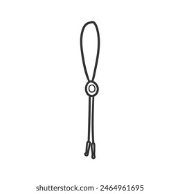 Bolo Tie Icon Silhouette Illustration. Western Vector Graphic Pictogram Symbol Clip Art. Doodle Sketch Black Sign.