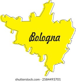 Bologna city map image in yellow