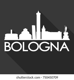 Bologna Flat Icon Skyline Silhouette Design City Vector Art Famous Buildings.