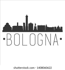 Bologna Italy. City Skyline. Silhouette City. Design Vector. Famous Monuments.