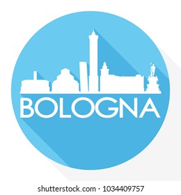 Bologna Italy Flat Icon Skyline Silhouette Design City Vector Art.