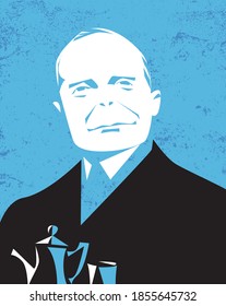 Bologna, Italy, November 2020, Truman Capote Vector Illustration