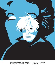 Bologna, Italy, Novembre 2020, Andy Warhol vector illustration