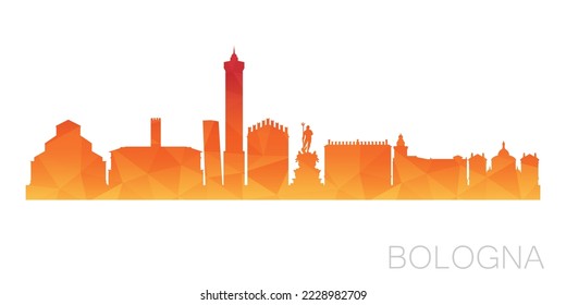 Bolonia, Ciudad Metropolitana de Bolonia, Italia Bajo Diseño de la Ciudad de las Pinzas en Línea de Polo. Icono de horizonte gráfico de polígono geométrico. Símbolo de ilustración vectorial.