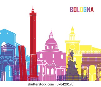 Bologna skyline pop in editable vector file