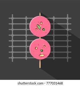 Bologna stick is grilled 