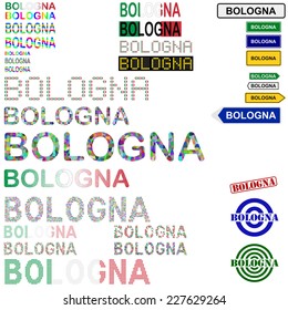 Bologna text design set