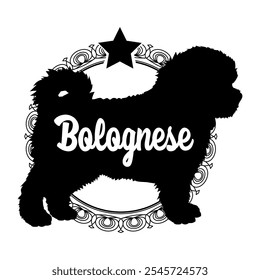 Bolognese dog silhouette, dog, dog breeds,  vector, silhouette, logo design, animal, illustration, icon, sign, black, pet