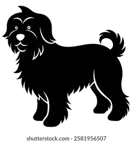 Bolognese Dog vector silhouette on white background