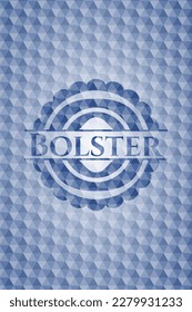 Bolsterblaues Polygonemblem. Vektorgrafik. Detaillierte Angaben. 