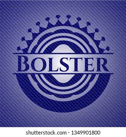 Bolster emblem with jean background