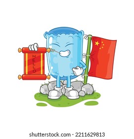 the bolster pillow chinese cartoon. cartoon mascot vector