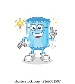 the bolster pillow got an idea cartoon. mascot vector
