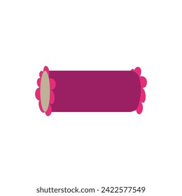Bolster pillow isolated on white background vector illustration.