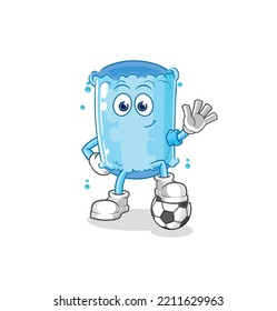 the bolster pillow playing soccer illustration. character vector