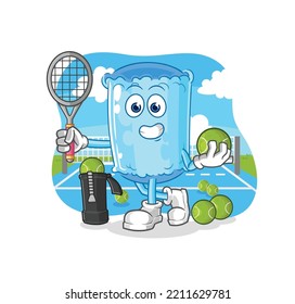 the bolster pillow plays tennis illustration. character vector