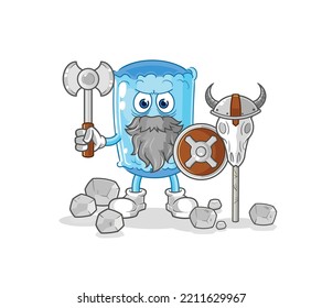 the bolster pillow viking with an ax illustration. character vector