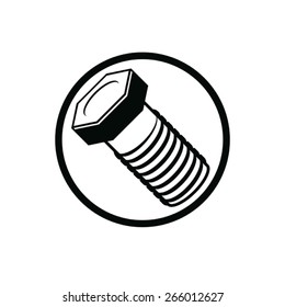 Bolt 3d detailed illustration. Professional work tools isolated on white. Repair theme three-dimensional monochrome symbol. 