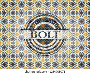Bolt arabesque style badge. arabic decoration.