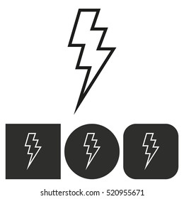 Bolt - black and white icons. Vector illustration.