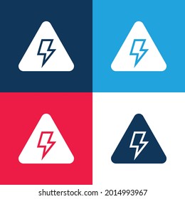 Bolt blue and red four color minimal icon set