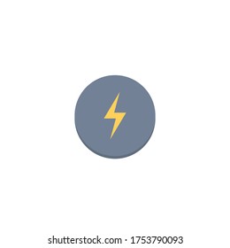 Bolt Button Icon in Trendy Style. Lighting Symbol Vector