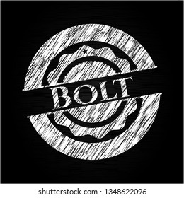 Bolt chalk emblem written on a blackboard