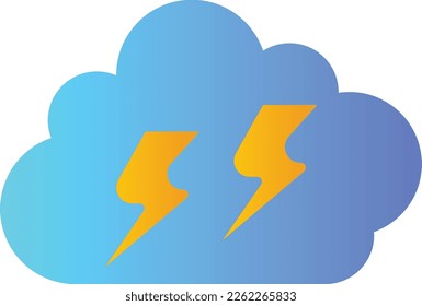 Bolt Cloud Weather Gradient Icon