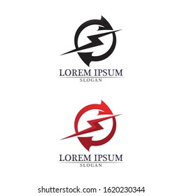 bolt electric Vector lightning icon logo and symbols